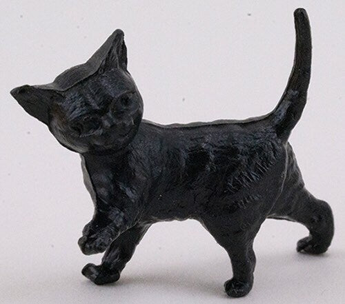 Miniature Black Cat I Dollhouse Miniature Pet I Miniature Furry Pets I Black Cat I Miniature Halloween Cat I 1:12 Scale Black Cat