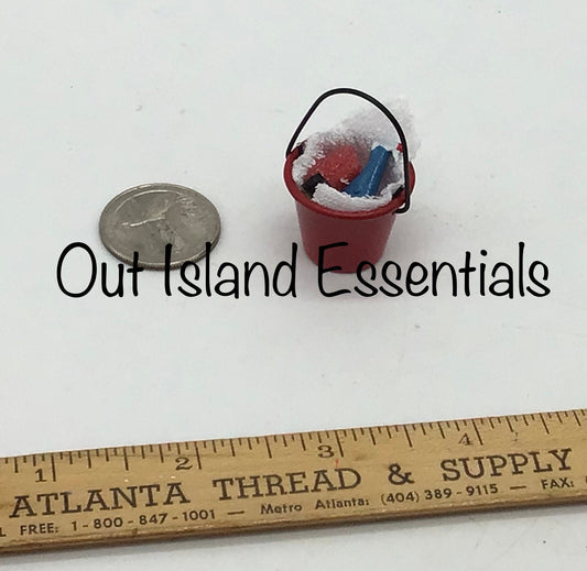 Dollhouse Miniature I Dollhouse Miniature Bucket I Dollhouse Red Bucket I Mini Red Bucket I DIY Doll Bucket I 1:12 Dollhouse Miniatures