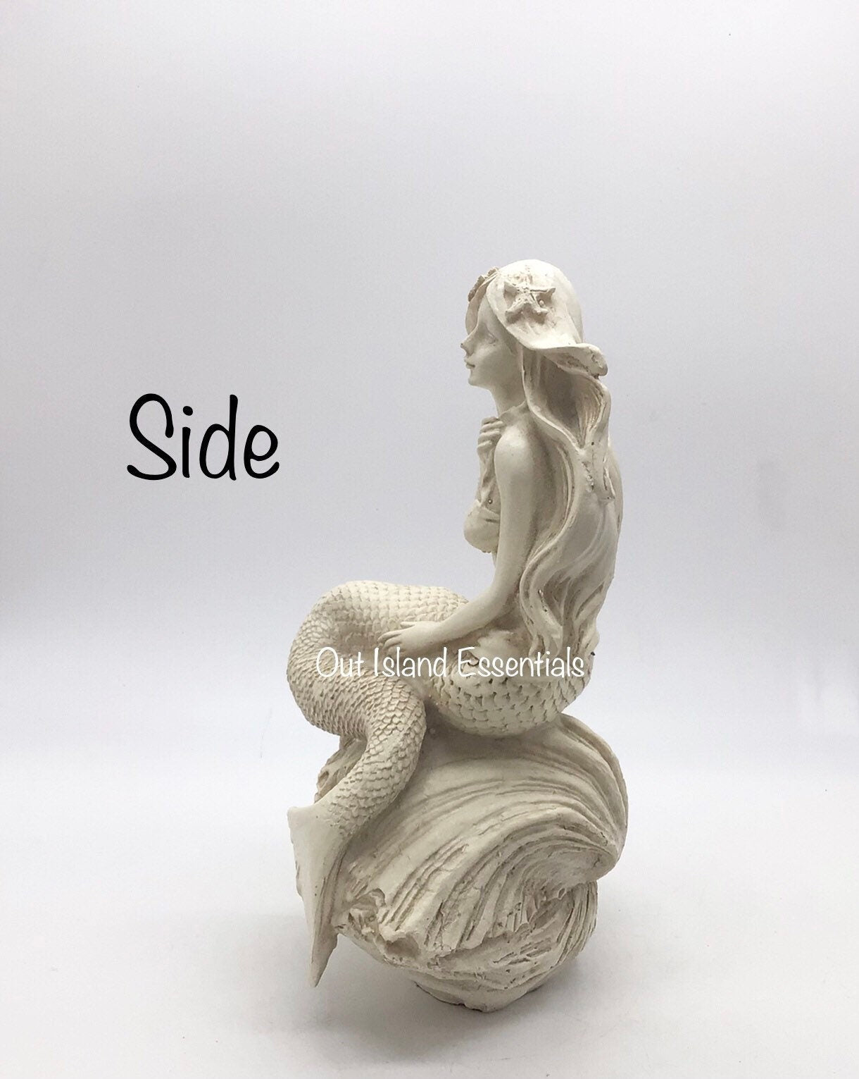 Mermaid On A Clam  Statue | Mermaid Decoration | Daydreaming Mermaid | Relaxing Mermaid | Mermaid Decor I Mermaid On A Shell