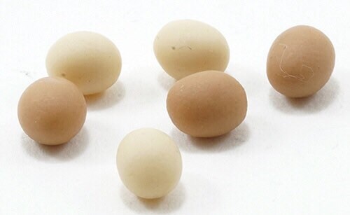 Miniature 6 Pc Loose Eggs I Miniature Dollhouse Cooking I 1:12 Scale Dollhouse Breakfast Foods