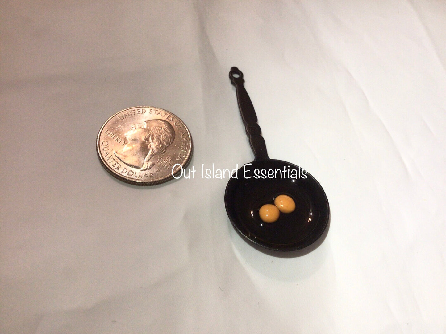 Dollhouse Black Frying Pan With Eggs I Miniature Doll Fryer I Miniature Dollhouse Cooking Pans I 1:12 Scale Dollhouse Kitchen Accessories