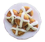 Miniature Dollhouse Hot Cross Buns Bread I Miniature Doll Easter Bread I Miniature Dollhouse Bread I 1:12 Scale Dollhouse Accessories