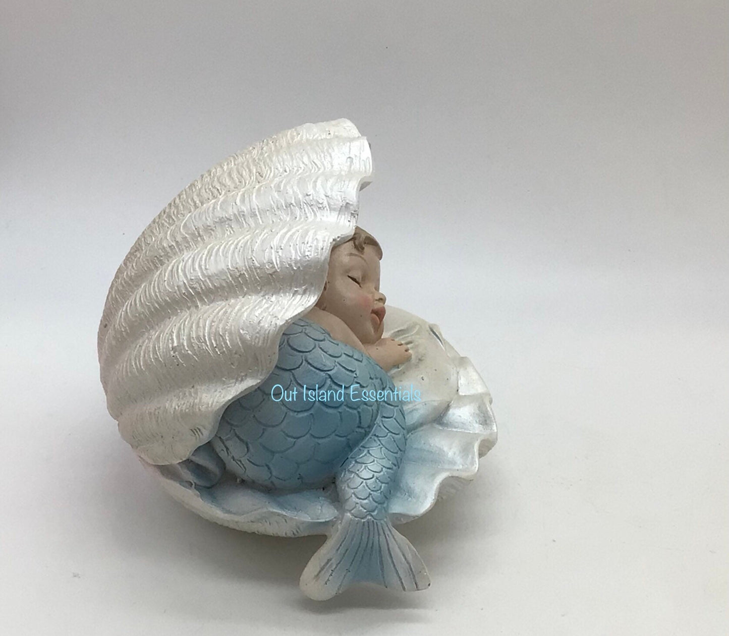 Mermaid Baby In Clam | Merbaby Decoration | Sleeping Baby Mermaid | Napping MerBaby | Little Mermaid I Mermaid Decor I Mermaid In Shell