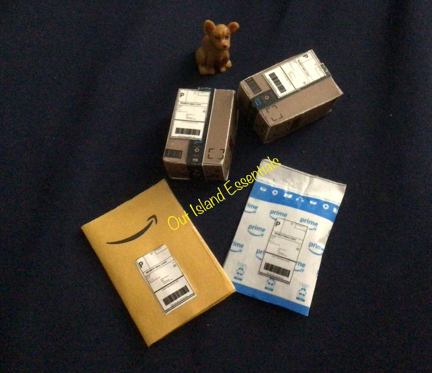 4 Pcs. Dollhouse Packages And Mailers I Miniature Doll Mail I Miniature Dollhouse Package Mailers I 1:12 Scale Dollhouse Accessories