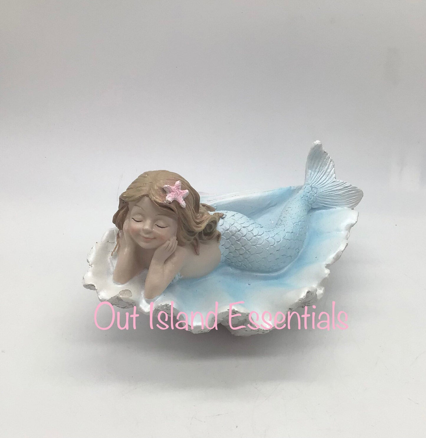 Mermaid Girl In Clam | Merbaby Decoration | Little Sleeping Mermaid | Napping Mergirl | Little Mermaid I Mermaid Decor I Mermaid In Shell