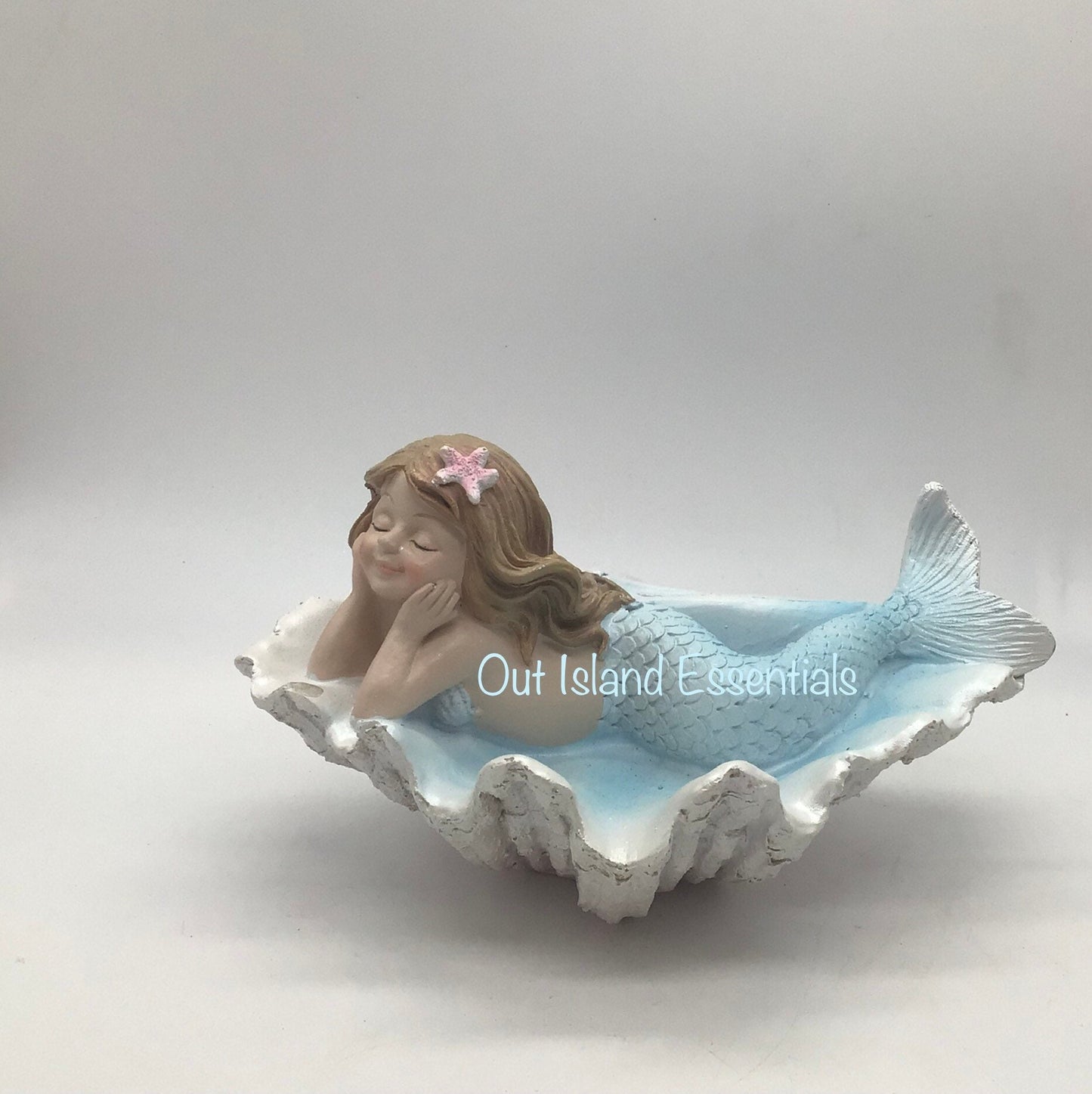 Mermaid Girl In Clam | Merbaby Decoration | Little Sleeping Mermaid | Napping Mergirl | Little Mermaid I Mermaid Decor I Mermaid In Shell