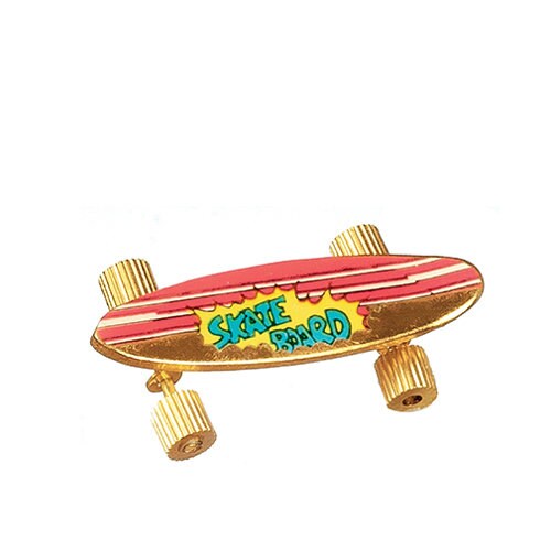 Miniature Dollhouse Brass Skateboard I Miniature Doll Toys I Miniature Dollhouse 1:12 Scale Accessories