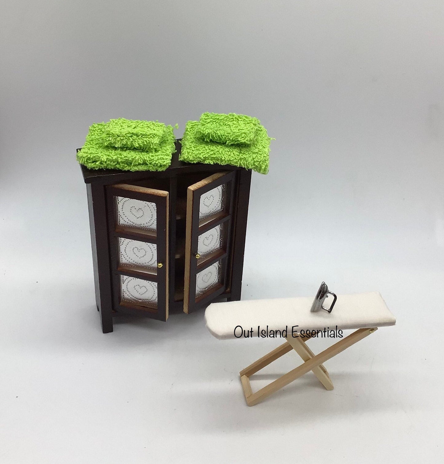 Dollhouse Miniature Iron Board And Iron I Miniature Iron Board I Miniature Accessories I Miniature Laundry Supplies