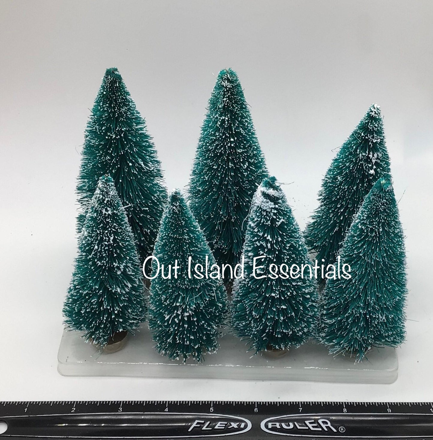 Miniature Bottle Brush Christmas Trees I Two Sizes Frosted Sisal Mini Trees I Fairy Garden Christmas Trees I Snowy Sisal Christmas Trees