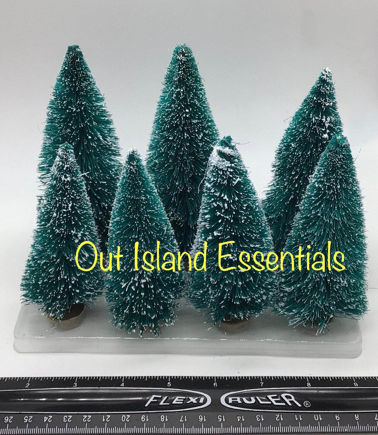 Miniature Bottle Brush Christmas Trees I Two Sizes Frosted Sisal Mini Trees I Fairy Garden Christmas Trees I Snowy Sisal Christmas Trees