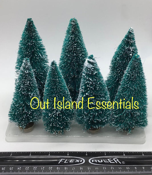 Miniature Bottle Brush Christmas Trees I Two Sizes Frosted Sisal Mini Trees I Fairy Garden Christmas Trees I Snowy Sisal Christmas Trees