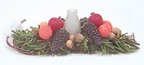 Miniature Centerpiece With Fruit & Candles I Electric Fruit And Candle Centerpiece I Miniature Centerpiece Florals I 1:12 Scale Accessories