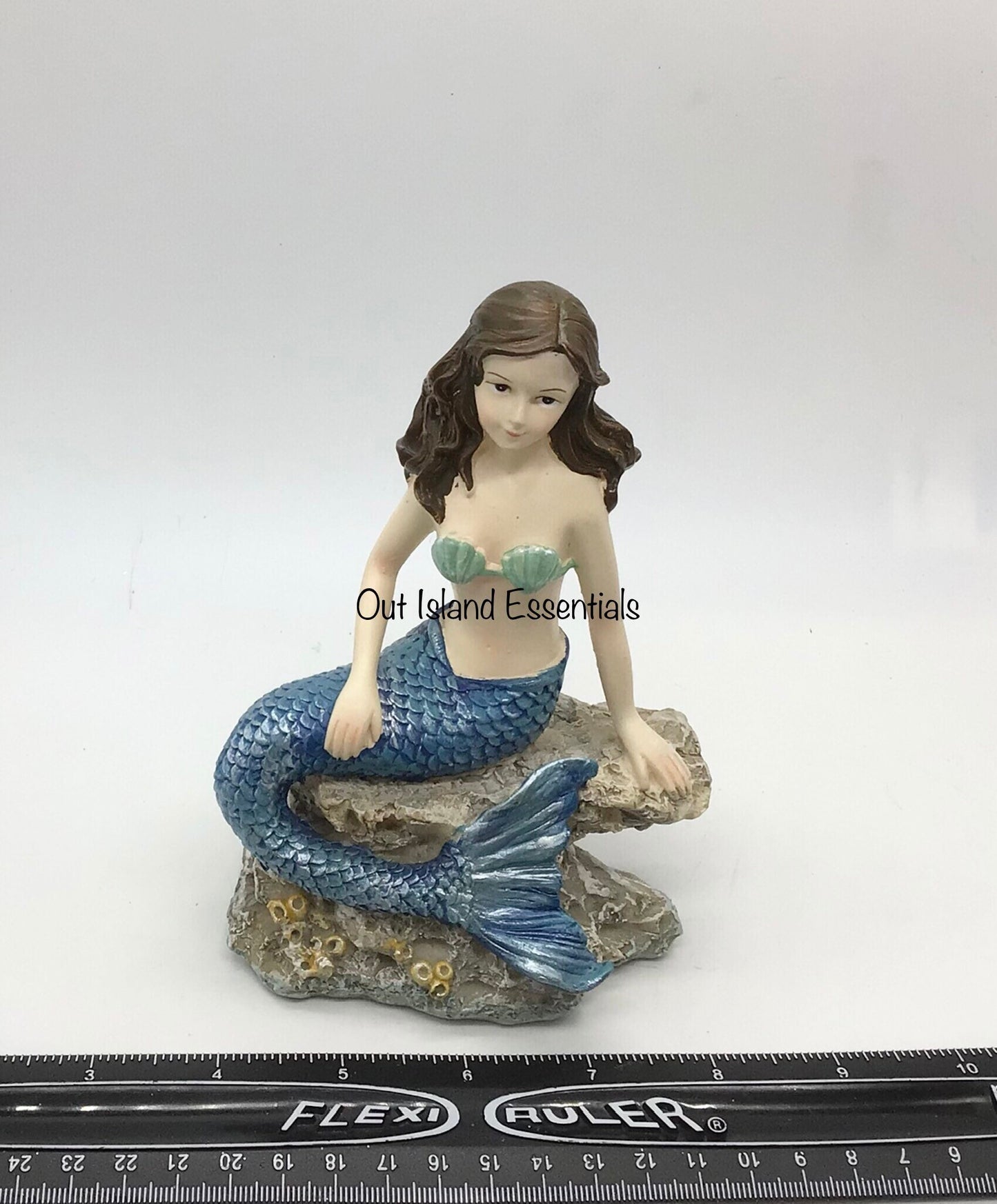 My Little Brunette Mermaid Statue | Mermaid Decoration | Mermaid On Rock | Relaxing Mermaid | Little Mermaid I Mermaid Decor I Mini Mermaid