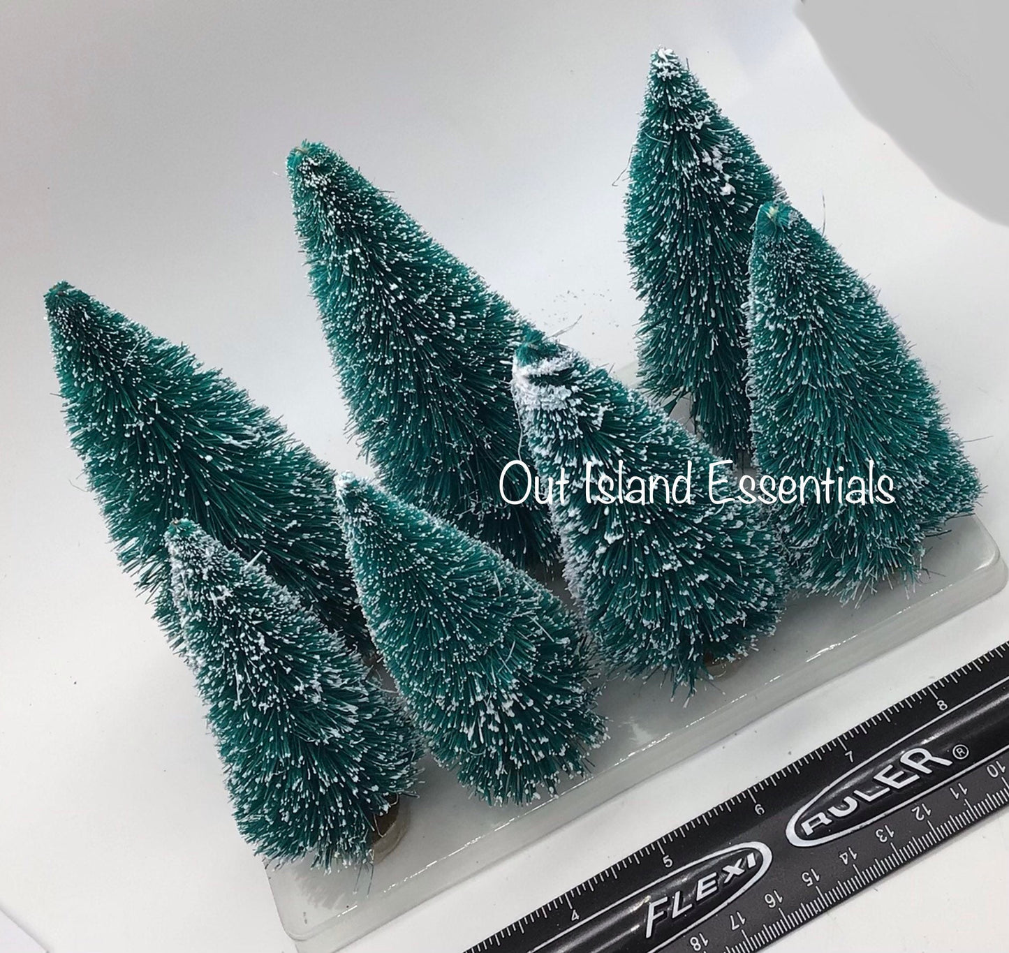 Miniature Bottle Brush Christmas Trees I Two Sizes Frosted Sisal Mini Trees I Fairy Garden Christmas Trees I Snowy Sisal Christmas Trees