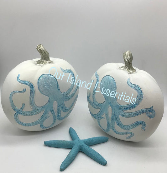 Coastal Fall Pumpkin I Coastal Thanksgiving I Coastal Thanksgiving Decor I Fall Octopus Pumpkin