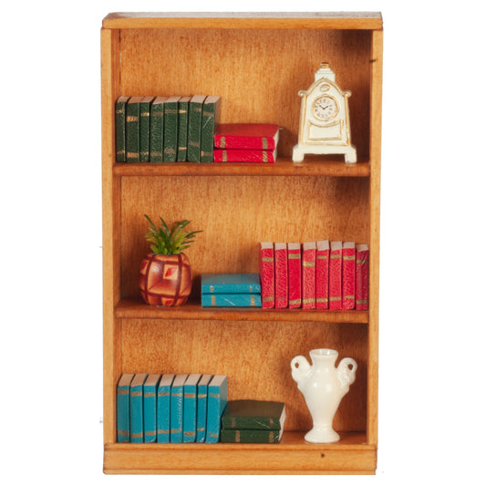 Miniature Book Shelf With Books And Clock I Miniature Bookcase I Dollhouse Miniature Furniture I Miniature 1:12 Scale Display Bookshelf