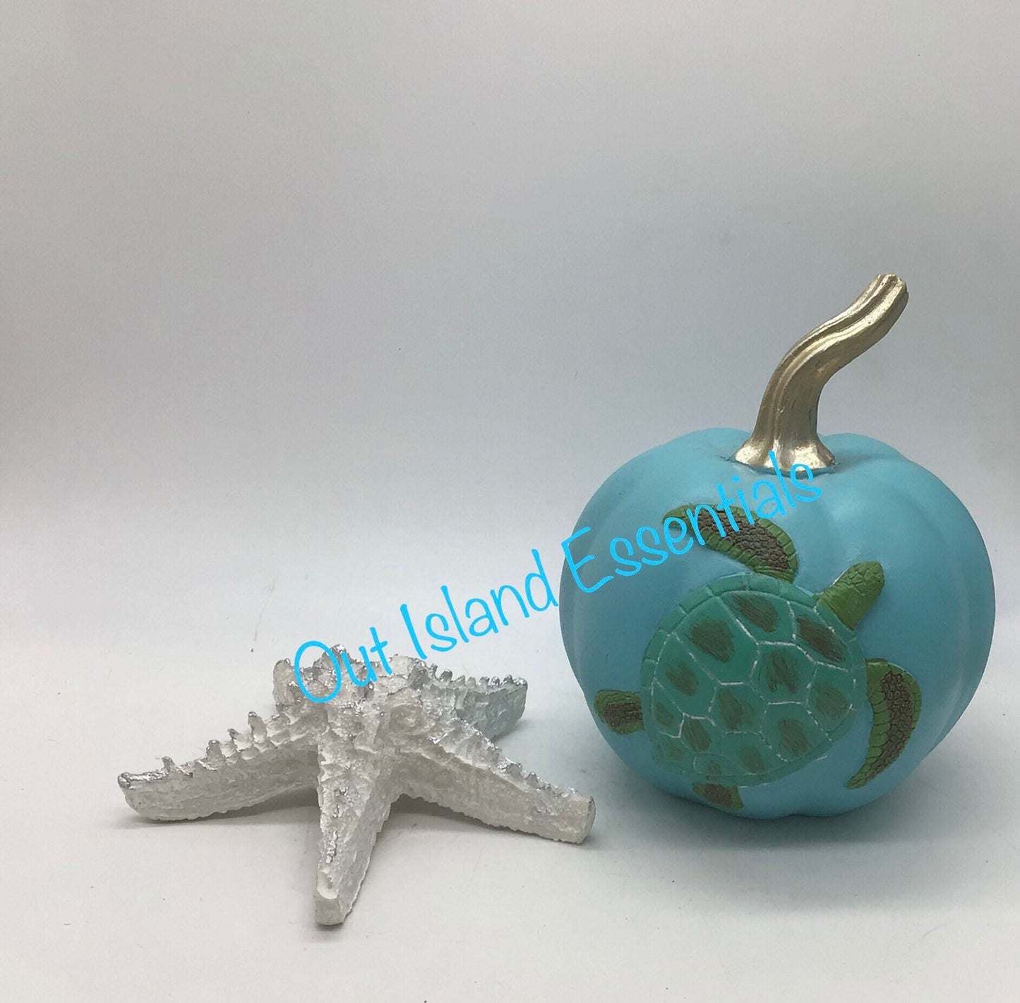 Coastal Fall Pumpkins, 6" Coastal Thanksgiving Decor