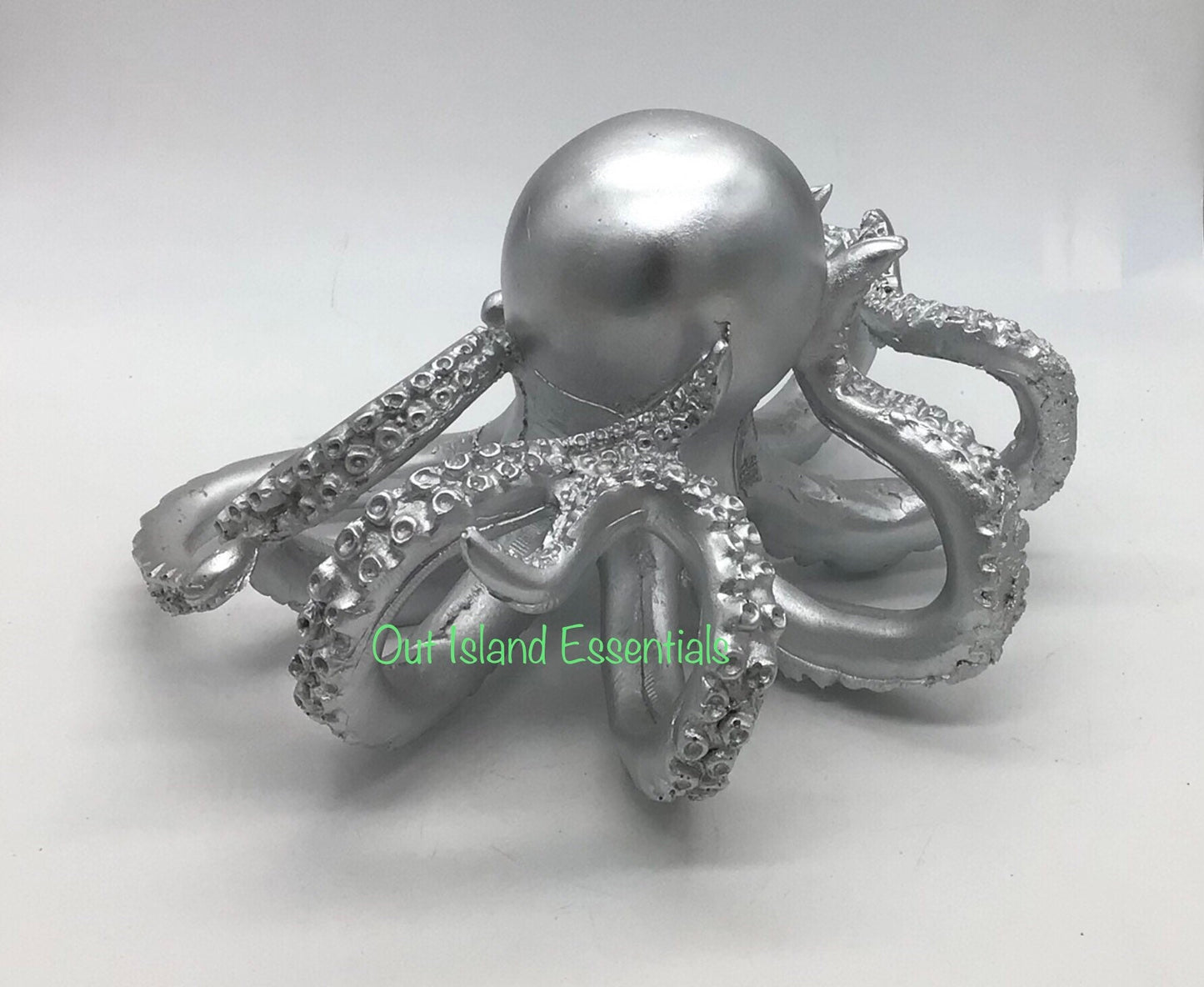 Resin Octopus I Silver Coastal Octopus I Octopus Decor I Table Top Decor