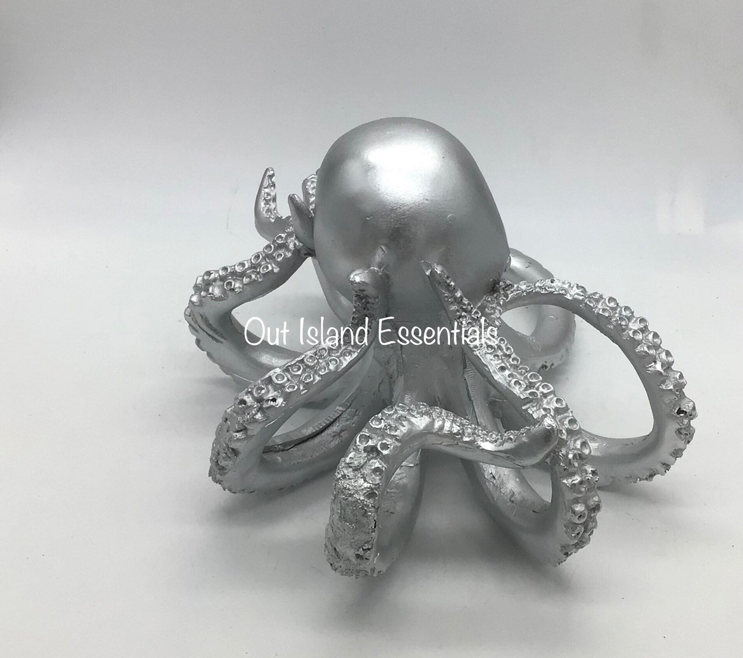 Resin Octopus I Silver Coastal Octopus I Octopus Decor I Table Top Decor