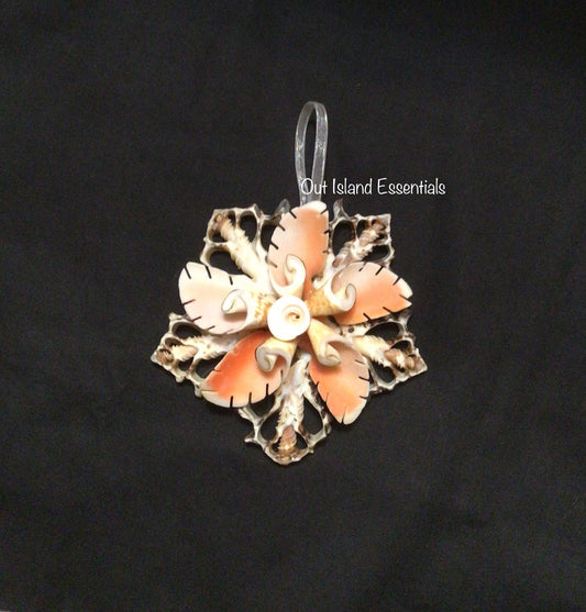 Snowflake Luai | Seashell Ornament | Seashell Christmas Ornament | Handmade Ornament | Coastal Ornament | Coastal Snowflake