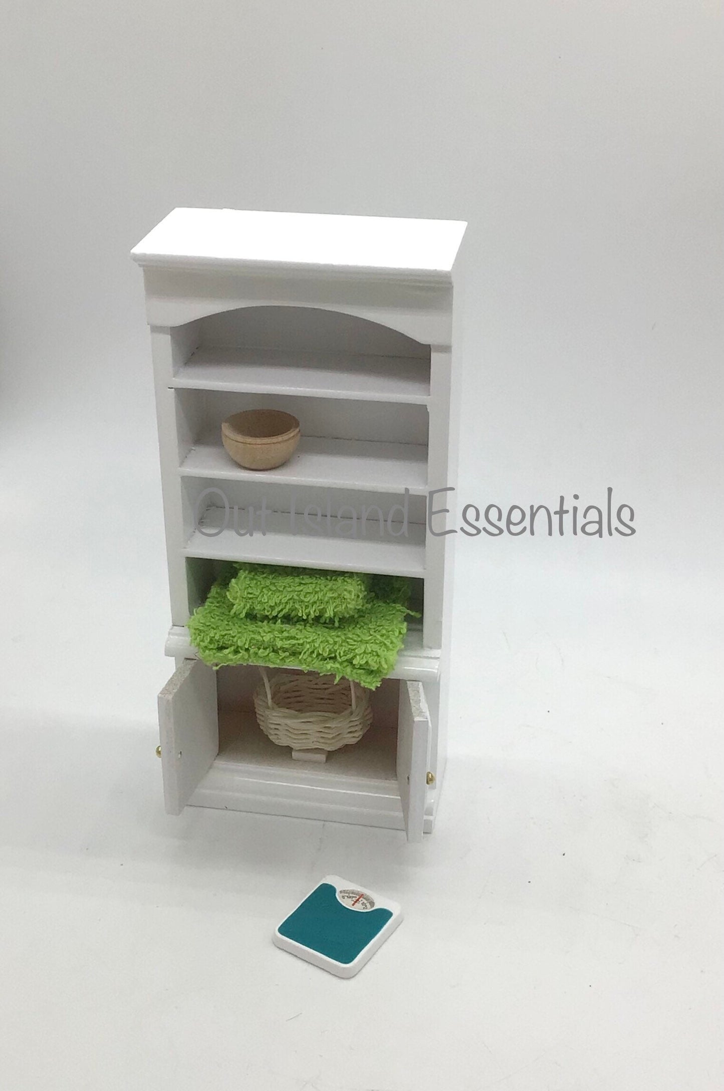 Miniature Bath Cabinet I Miniature Bathroom I Miniature Bathroom Accessories I Miniature 1:12 Scale Bathroom