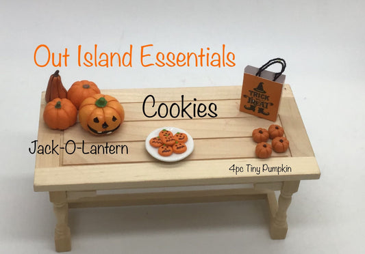 Assorted Halloween Miniature I Jack O Lantern I Halloween Cookies I Miniature Candy I Halloween Hat I Halloween Pumpkins I 1:12 Scale