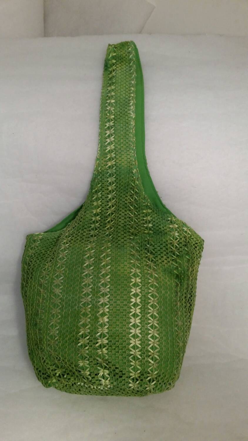 Crochet Bucket Bag, Beach Bag, Resort Bag, Teen Bag, Green Bag