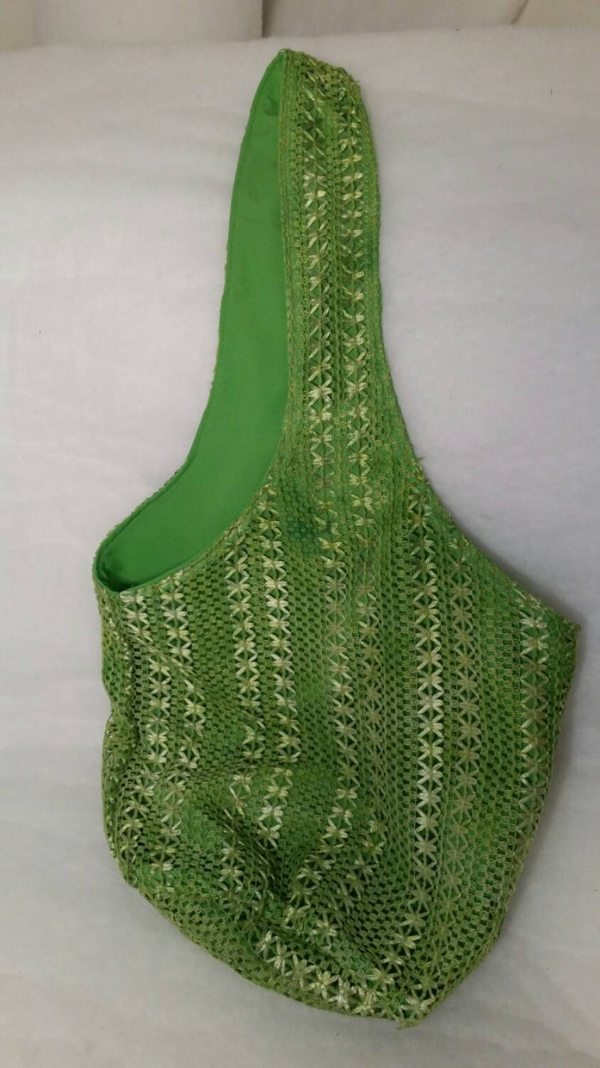 Crochet Bucket Bag, Beach Bag, Resort Bag, Teen Bag, Green Bag