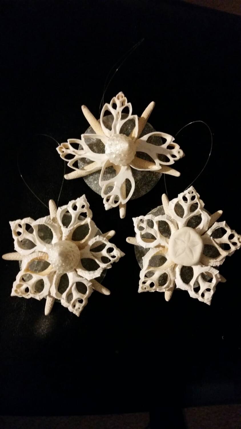 Dainty Frills Starfish, White Finger Starfish Ornament, Seashell Ornament, Starfish Christmas Ornament, Seashell Christmas Ornament