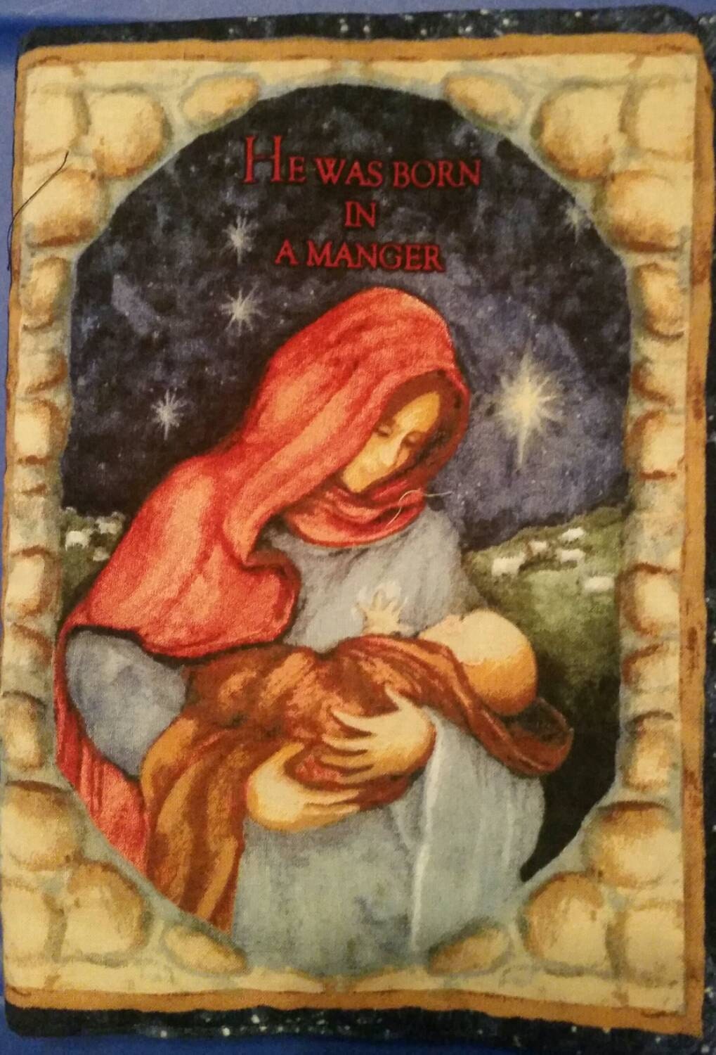 He Was Born in a Manger Fabric Book,  Fabric Book,  Children's Book,  Cloth Book,  Baby Book,  Washable Fabric Book